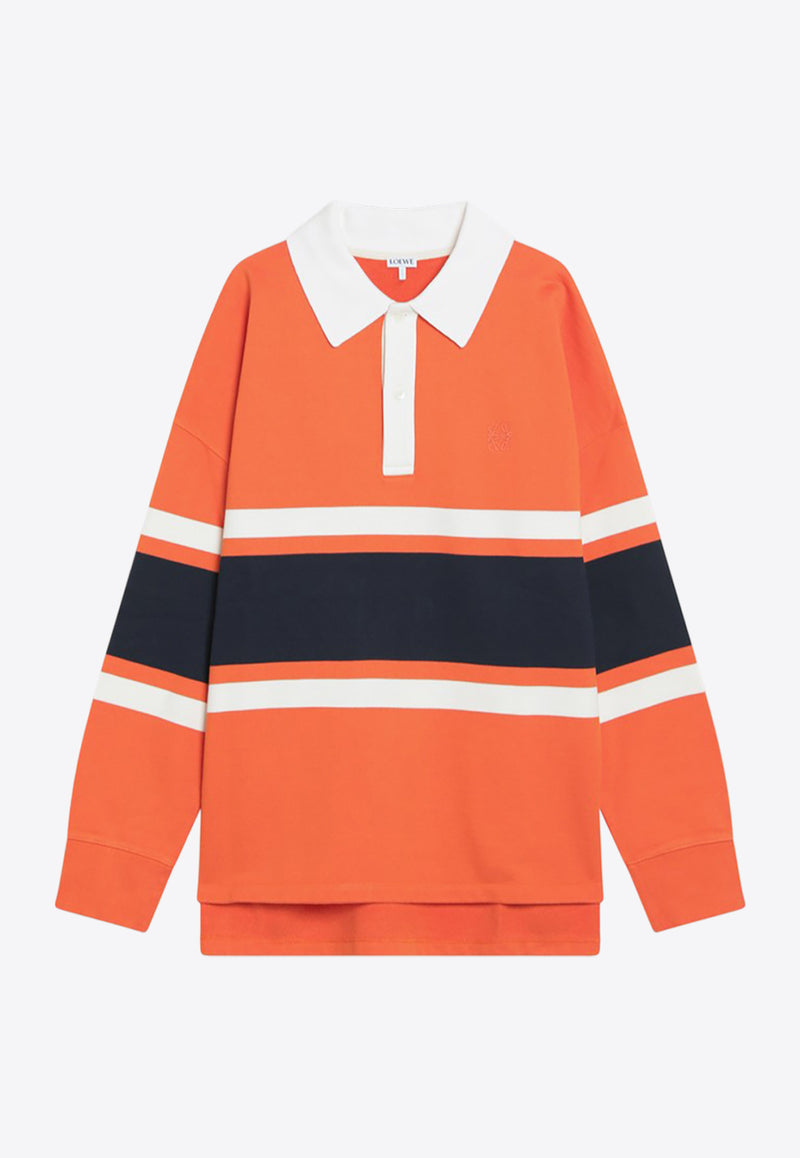 Loewe Embroidered Anagram Long-Sleeved Polo T-shirt Orange H526Y23X76CO_LOEW-7495