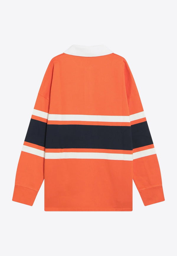 Loewe Embroidered Anagram Long-Sleeved Polo T-shirt Orange H526Y23X76CO_LOEW-7495