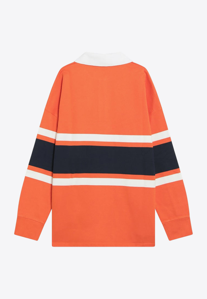 Loewe Embroidered Anagram Long-Sleeved Polo T-shirt Orange H526Y23X76CO_LOEW-7495
