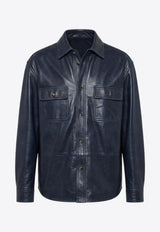 Loewe Oversized Leather Jacket Blue H526Y31L53LE/S_LOEW-5110