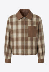 Loewe Reversible Checked Leather Jacket Brown H526Y34LAXLE/S_LOEW-3170