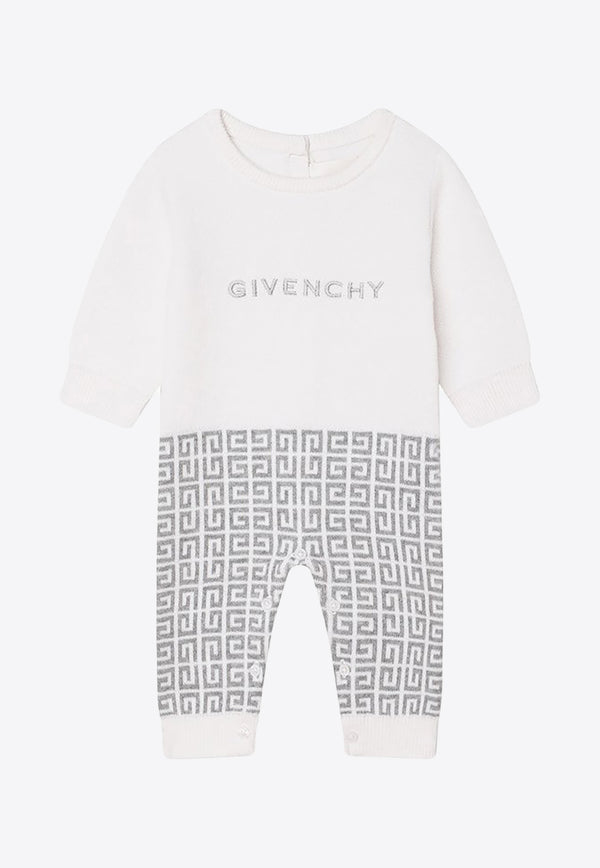 Givenchy Kids Babies Logo Embroidery Overalls White H94081CO/N_GIV-10P