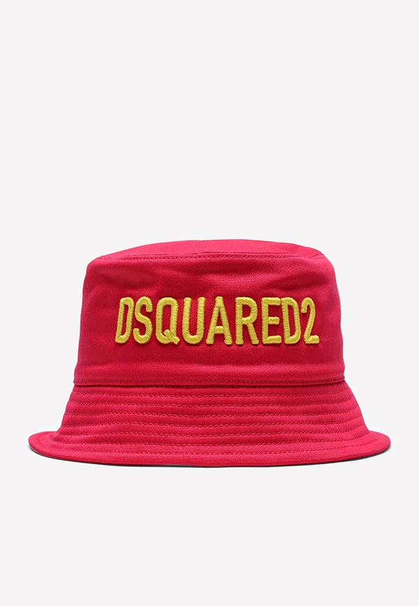 Dsquared2 Logo Embroidered Bucket Hat Hot Pink HAW003205C03957/L