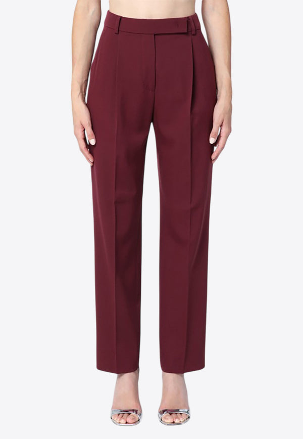 Max Mara Haway Straight-Leg Tailored Pants Burgundy HAWAYCO/P_MAXM-005