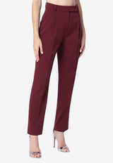 Max Mara Haway Straight-Leg Tailored Pants Burgundy HAWAYCO/P_MAXM-005