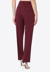 Max Mara Haway Straight-Leg Tailored Pants Burgundy HAWAYCO/P_MAXM-005