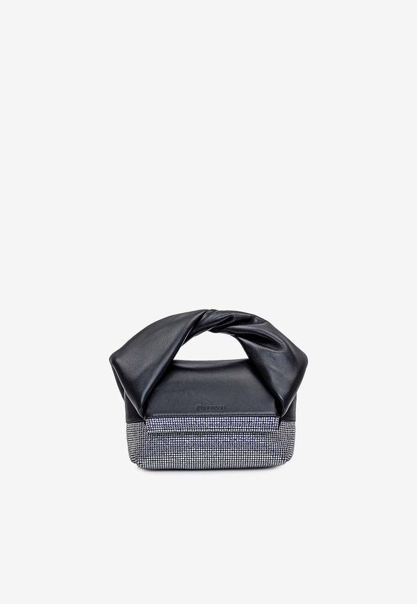 JW Anderson Small Twister Crystal-Embellished Top Handle Bag HB0593-LA0088BLACK