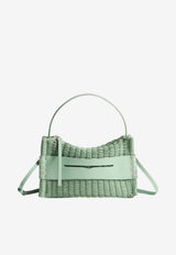 JW Anderson Loafer Shoulder Bag in Woven Leather Sage HB0777LA0399549_SAGE