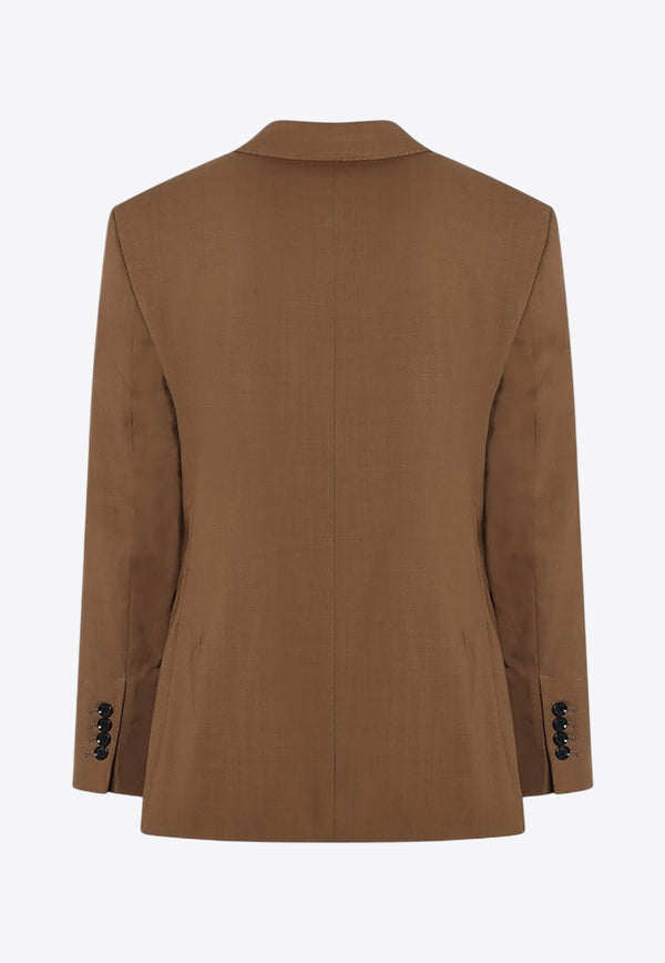 AMI PARIS Single-Breasted Wool Jacket Brown HBV005WV0066/R_AMI-216