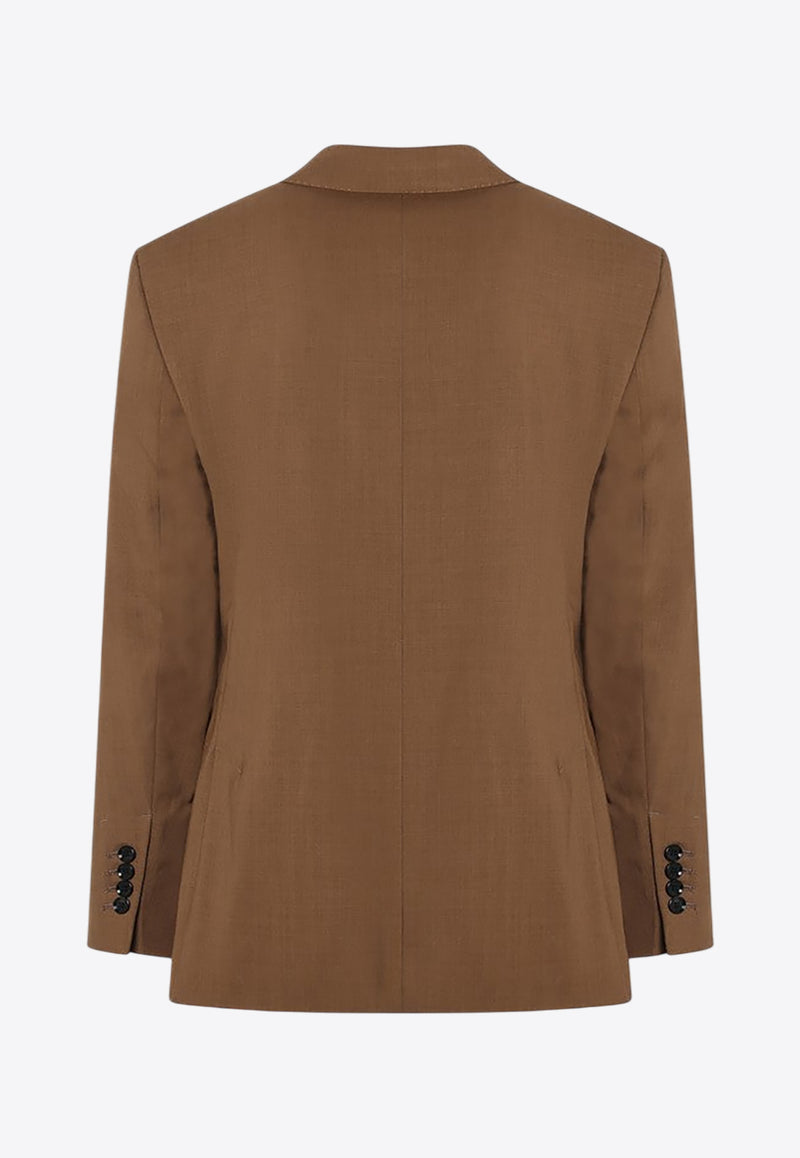 AMI PARIS Single-Breasted Wool Jacket Brown HBV005WV0066/R_AMI-216
