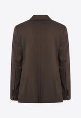 AMI PARIS Single-Breasted Wool Jacket Olive HBV011WV0067/Q_AMI-377