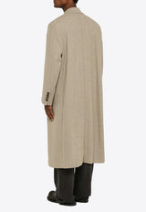 AMI PARIS Double-Breasted Long Wool Coat Beige HCO317WV0015/N_AMI-268