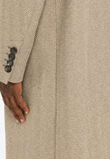 AMI PARIS Double-Breasted Long Wool Coat Beige HCO317WV0015/N_AMI-268