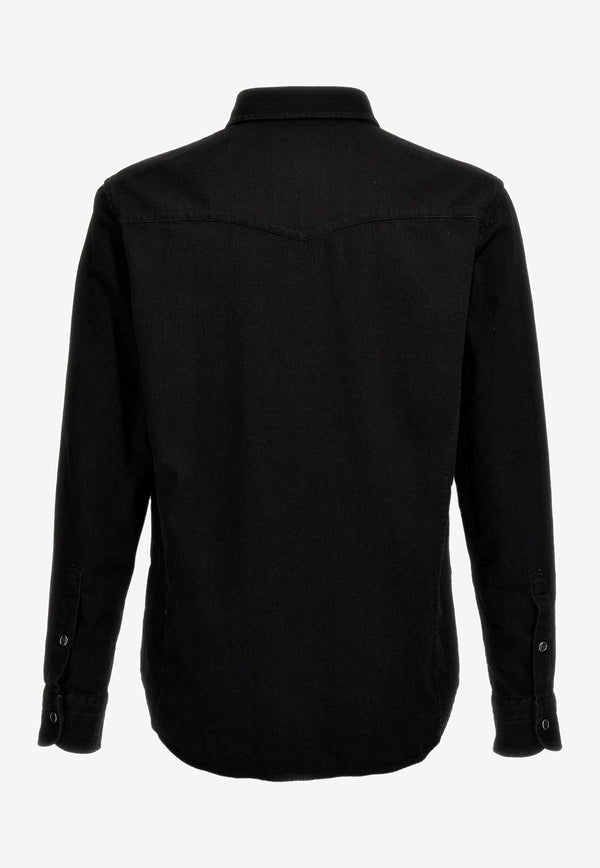 Tom Ford Long-Sleeved Denim Shirt HDS001-FMC112S24 LB997 Black