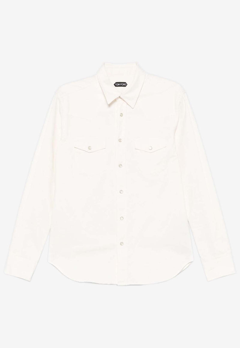 Tom Ford Long-Sleeved Western Shirt HDS001-FMC133F24 AW004 White