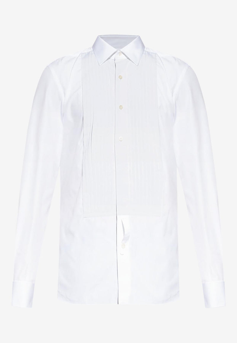 Tom Ford Pleated Plastron Formal Shirt White HECP01-CGS11 WAA
