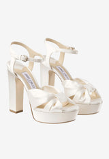 Jimmy Choo Heloise 120 Satin Platform Sandals Ivory HELOISE 120 SAT IVORY