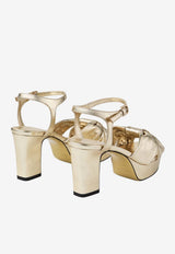Jimmy Choo Heloise 80 Metallic Leather Platform Sandals Gold HELOISE 80 BYK LIGHT GOLD