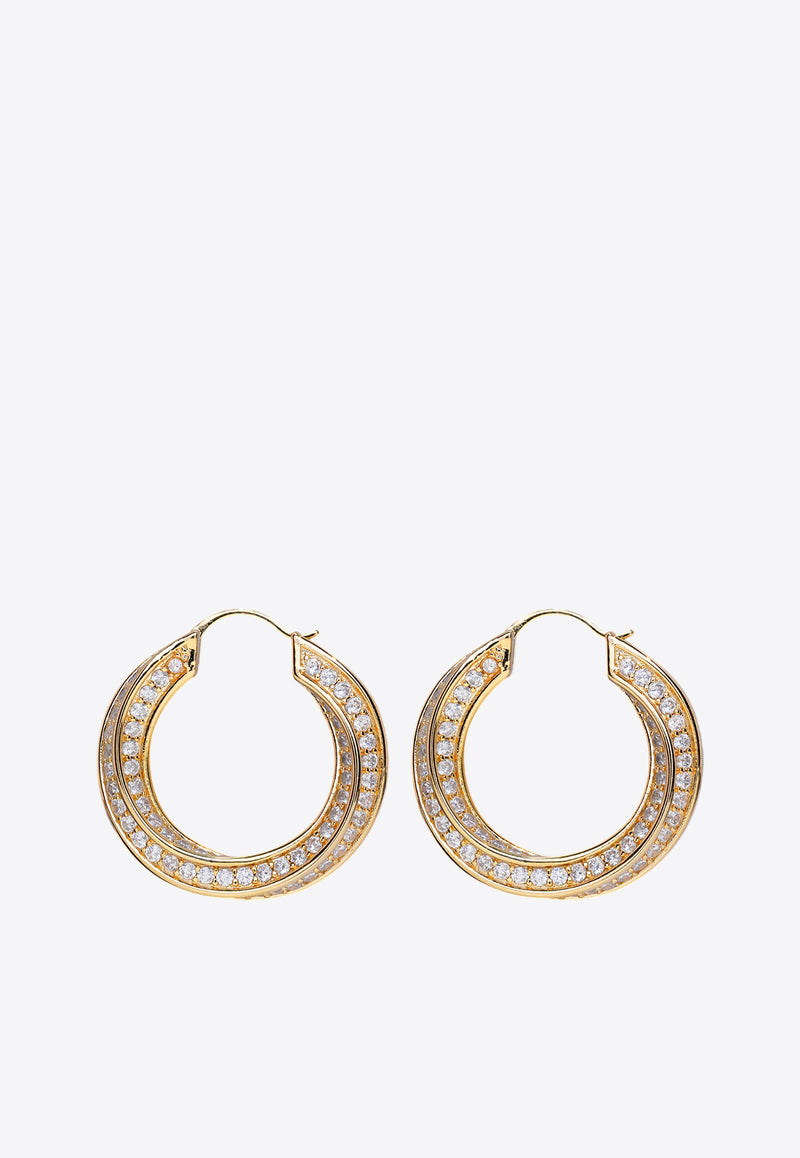 Crystal Haze Jewelry Heritage Grande Paved Hoop Earrings Gold HERITAGEHOOPS GRANDE PAVÃˆGOLD