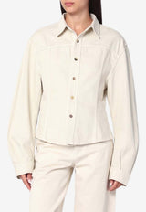 Haikure Denim Buttoned Shirt Ecru HEW06092GF139PXCO/R_HAIKU-T0336