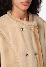 HALFBOY Double-Breasted Sheepskin Coat Beige HFW241WLAV126/P_HALF-004