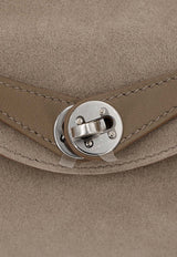 Hermès Mini Lindy 20 in Etoupe Doblis Suede and Swift with Palladium Hardware