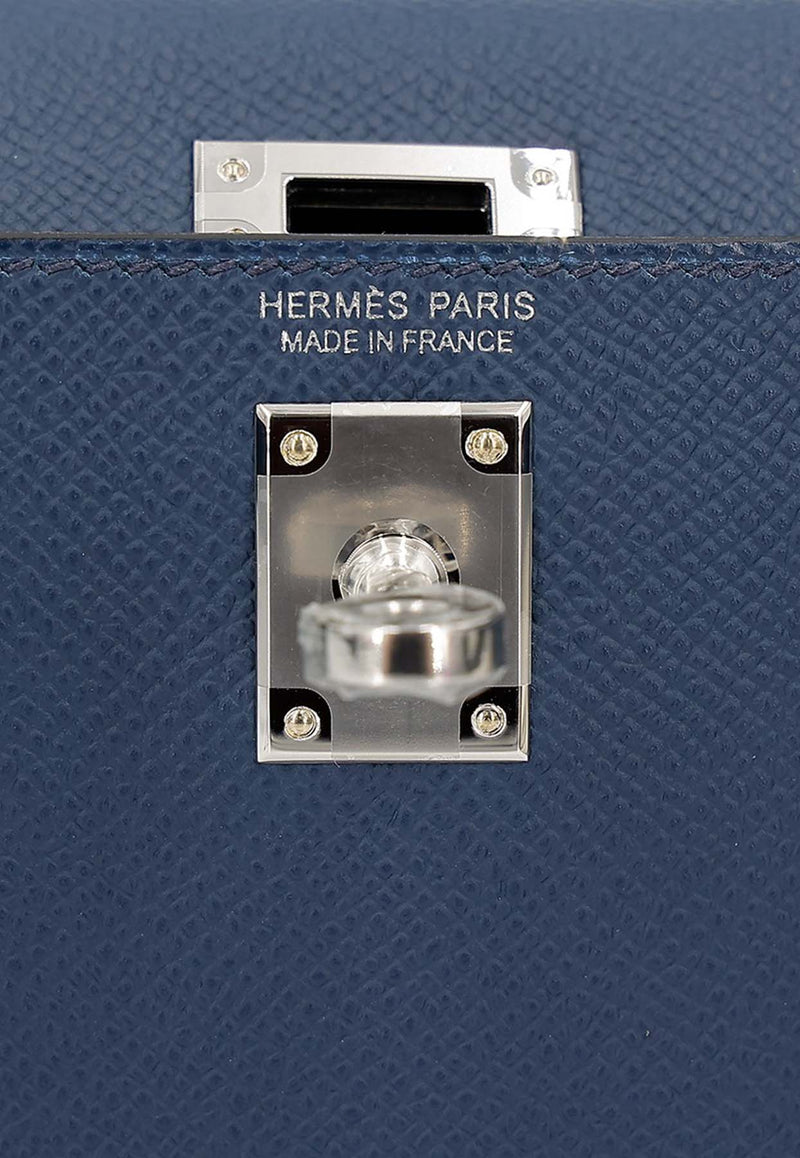 Hermès Mini Kelly II 20 in Bleu de Prusse Epsom with Palladium Hardware