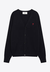 AMI PARIS Ami De Coeur Wool Cardigan Navy HKC361001/R_AMI-414