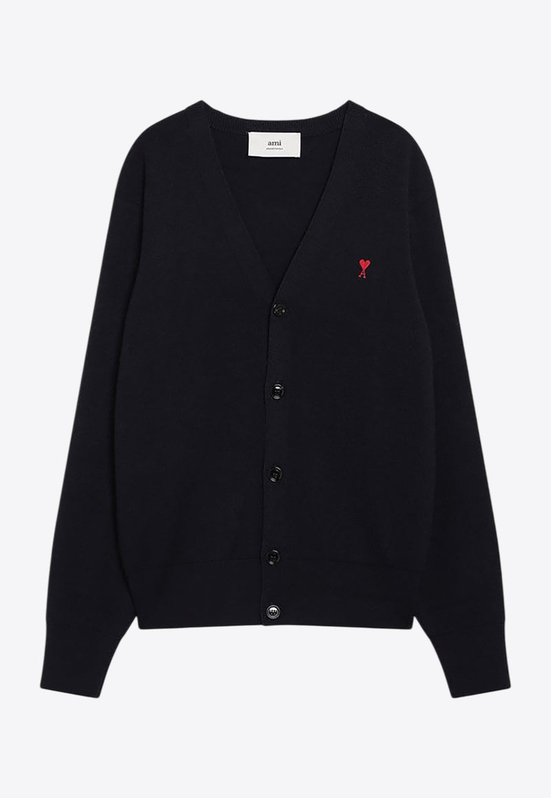 AMI PARIS Ami De Coeur Wool Cardigan Navy HKC361001/R_AMI-414