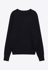 AMI PARIS Ami De Coeur Wool Cardigan Navy HKC361001/R_AMI-414