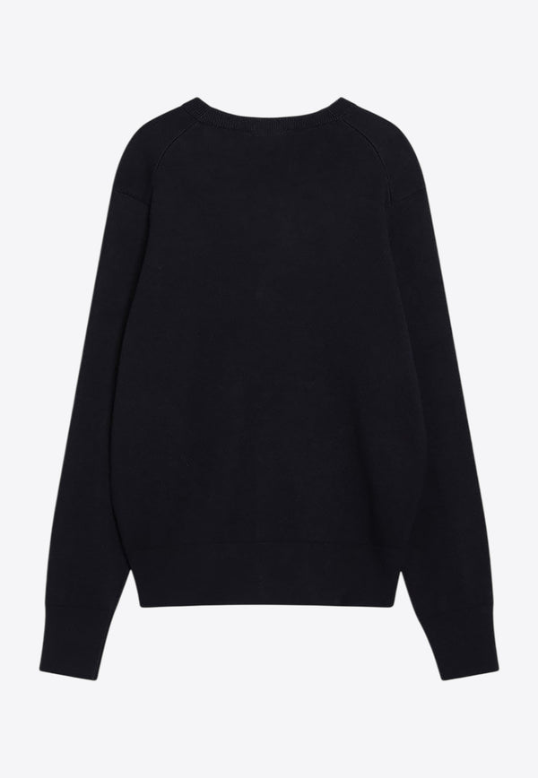 AMI PARIS Ami De Coeur Wool Cardigan Navy HKC361001/R_AMI-414