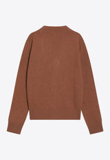 AMI PARIS Ami De Coeur Cashmere Cardigan Brown HKC363005_AMI-216