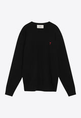 AMI PARIS Ami De Coeur Wool Sweater Black HKS826001/R_AMI-009