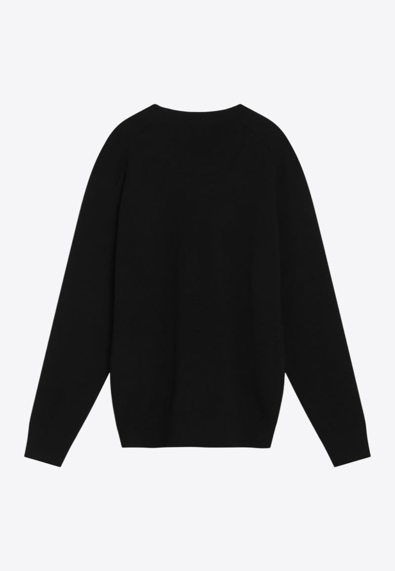 AMI PARIS Ami De Coeur Wool Sweater Black HKS826001/R_AMI-009