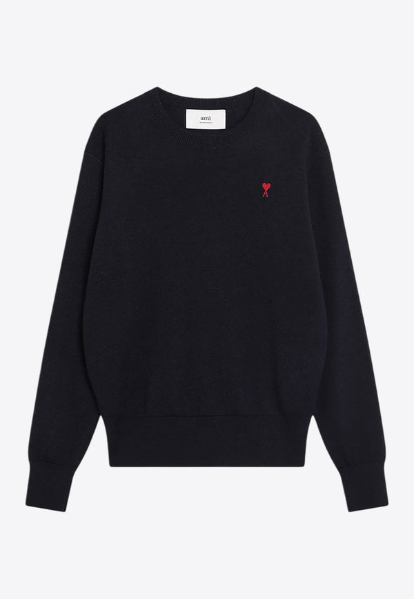 AMI PARIS Ami De Coeur Wool Sweater Navy HKS826001/R_AMI-414