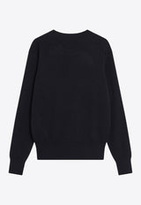 AMI PARIS Ami De Coeur Wool Sweater Navy HKS826001/R_AMI-414