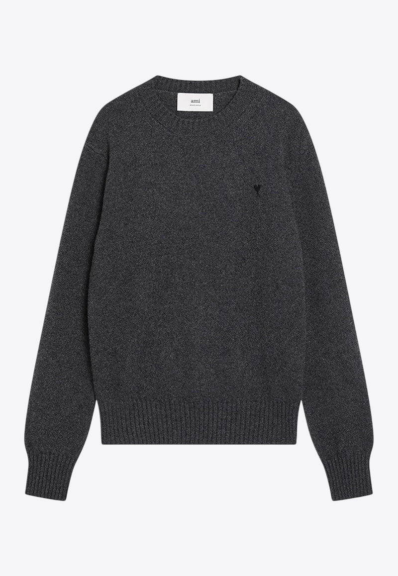 AMI PARIS Ami De Coeur Cashmere Sweater Gray HKS830005/R_AMI-020