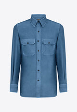 Tom Ford Long-Sleeved Shirt HME001-FMC120F24 HB111 Blue