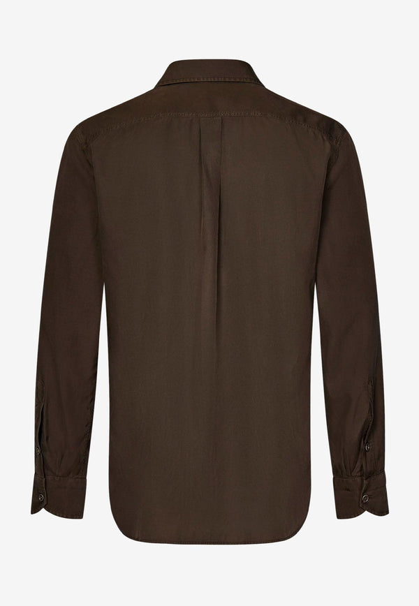 Tom Ford Long-Sleeved Shirt HME001-FMG002S24 FG830 Military Green