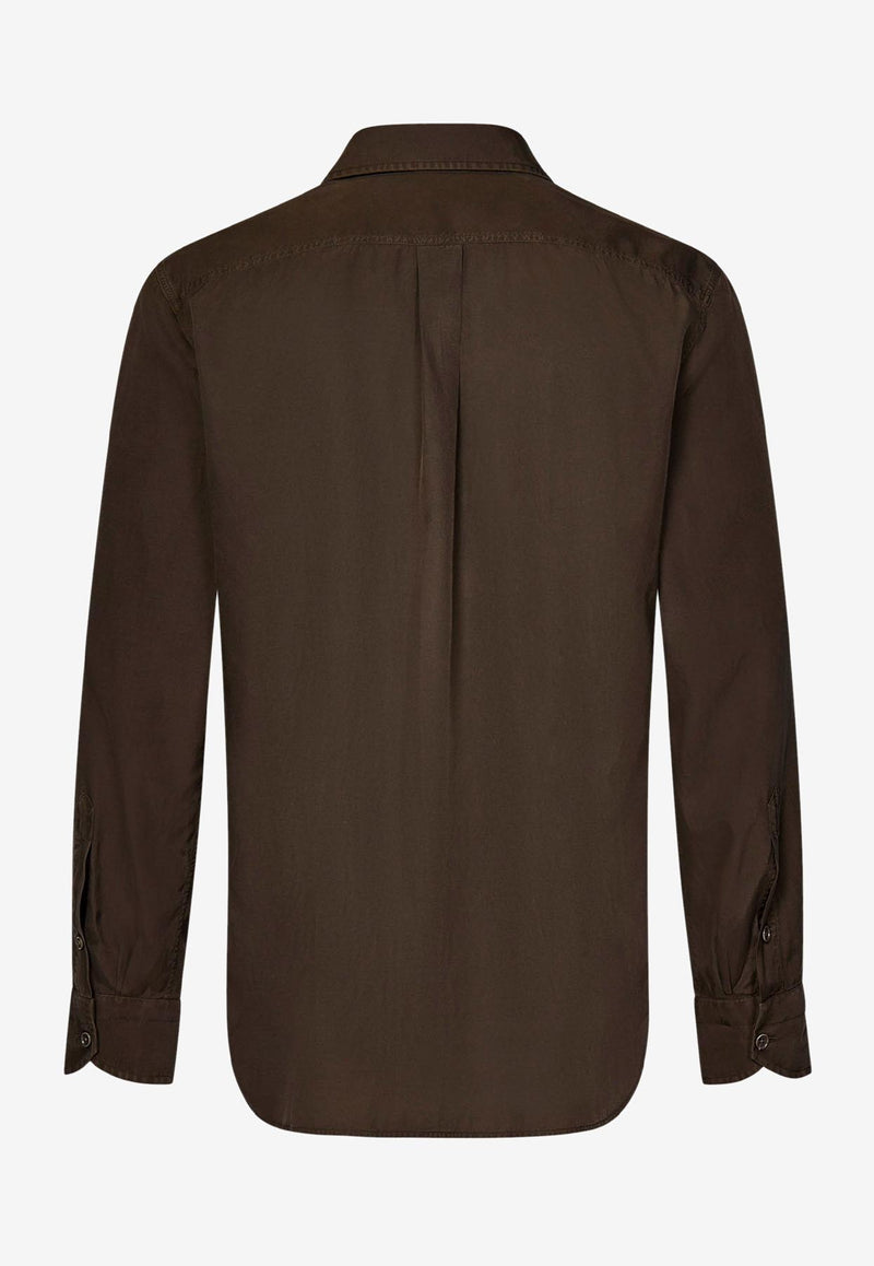 Tom Ford Long-Sleeved Shirt HME001-FMG002S24 FG830 Military Green
