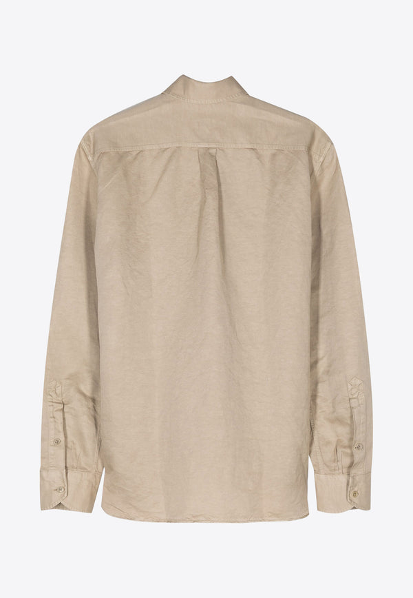 Tom Ford Linen-Blend Long-Sleeved Shirt HME001-FML001S24 JB220