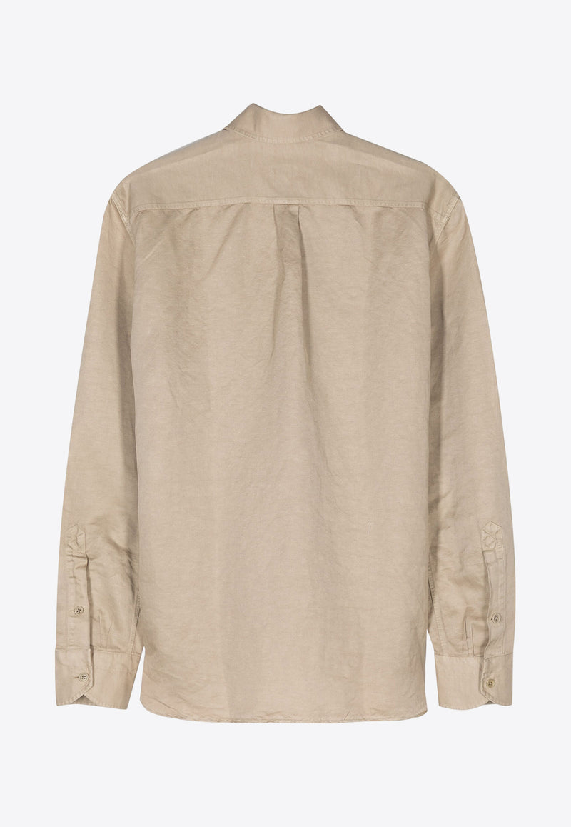 Tom Ford Linen-Blend Long-Sleeved Shirt HME001-FML001S24 JB220