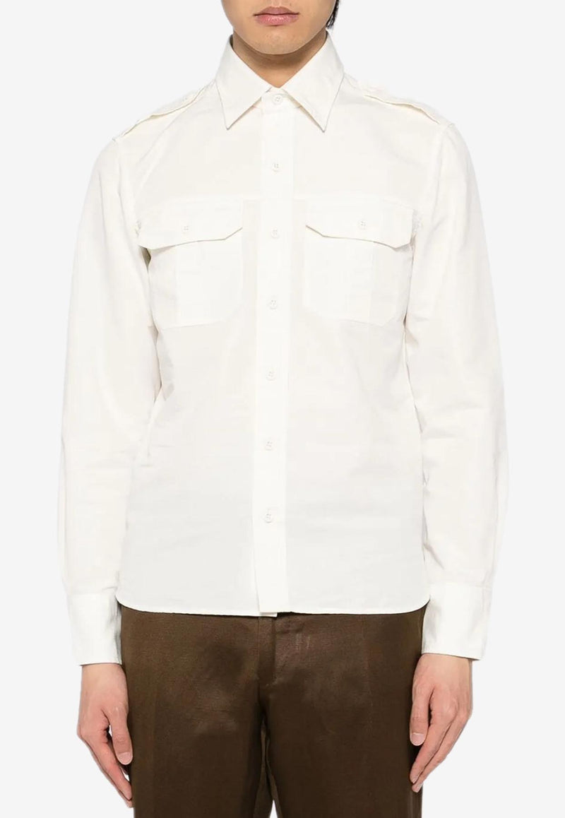 Tom Ford Long-Sleeved Shirt HME005-FMC207S25 AW004 White