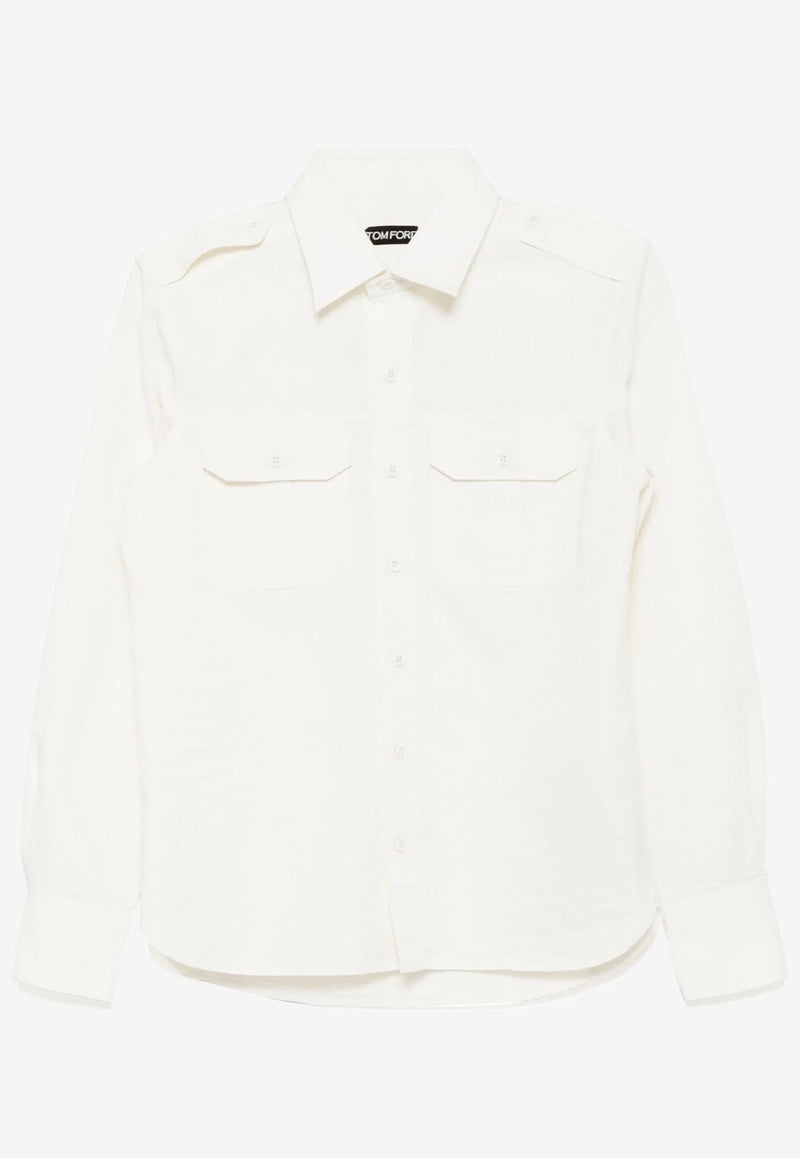 Tom Ford Long-Sleeved Shirt HME005-FMC207S25 AW004 White