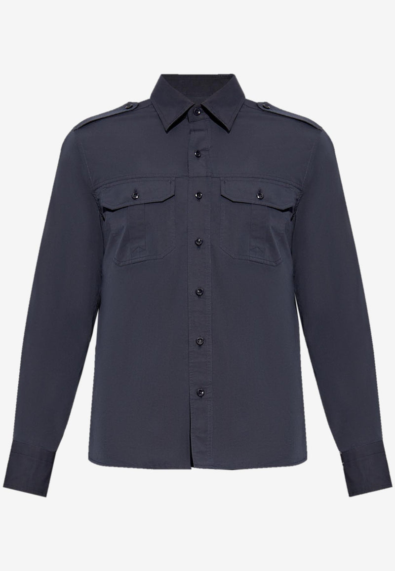 Tom Ford Long-Sleeved Shirt HME005-FMC207S25 HB825 Blue
