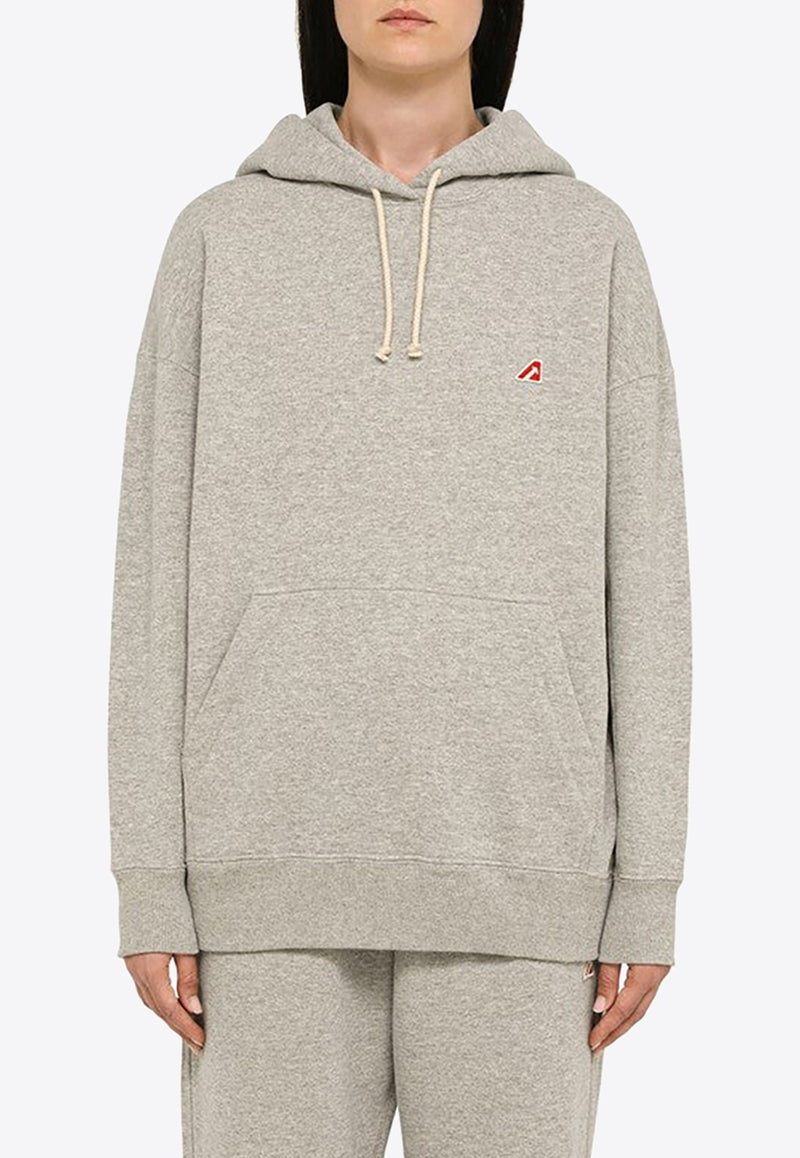 Autry Logo Patch Hooded Sweatshirt Gray HOEW420E/N_AUTRY-420E