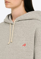 Autry Logo Patch Hooded Sweatshirt Gray HOEW420E/N_AUTRY-420E