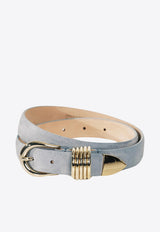 Déhanche Hollyhock Suede and 24K Gold Belt Light Blue HOLLY-SUEG_LIGHT BLUE