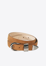 Déhanche Hollyhock Suede and Silver Belt Caramel HOLLY-SUE_CARAMEL