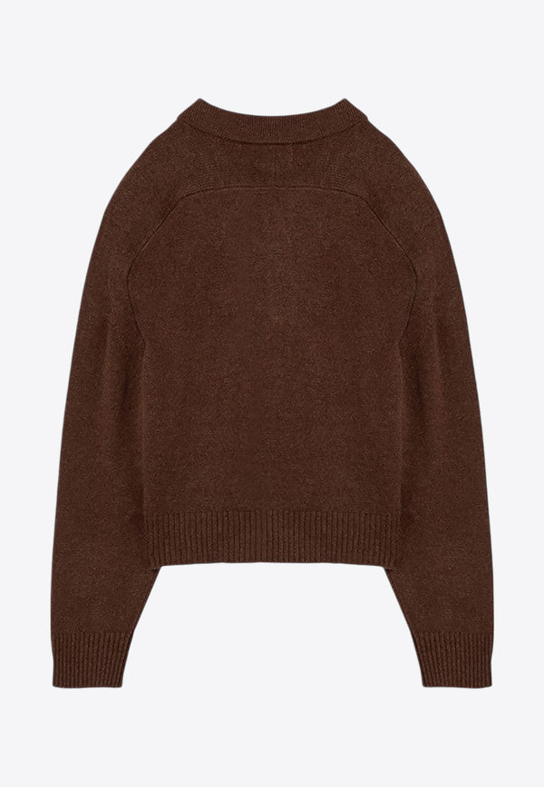 Loulou Studio Homere Cashmere Knit Polo Sweater Brown HOMEREWS/P_LOULO-MO